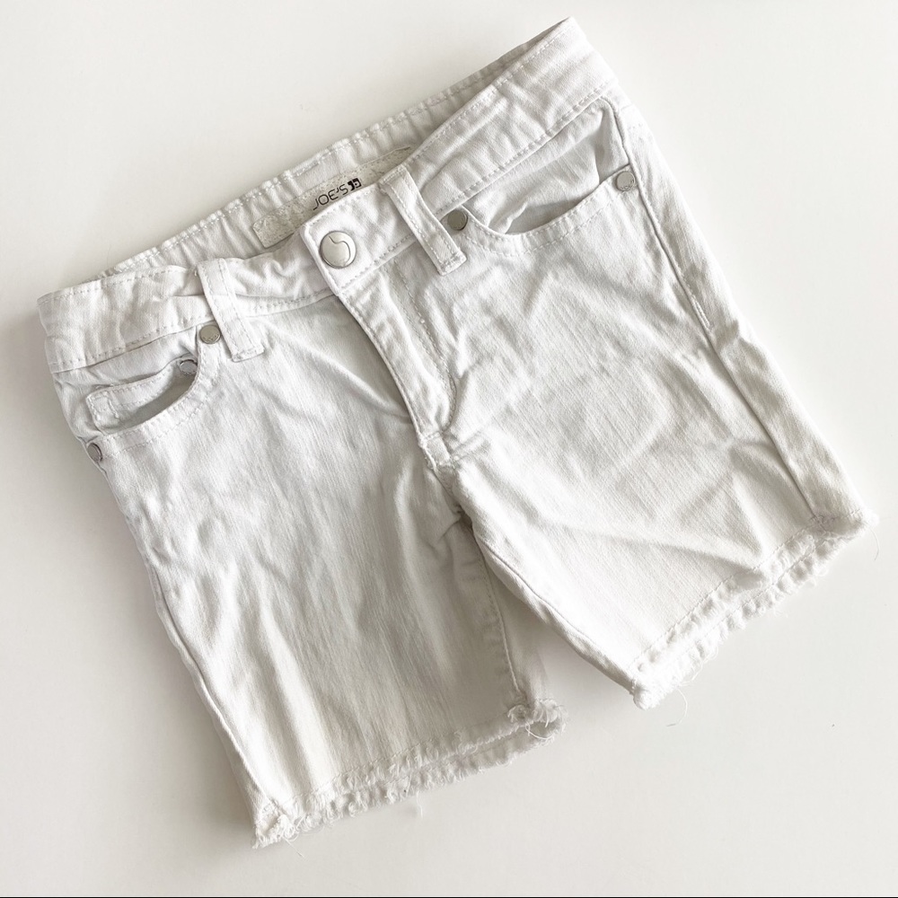 Joe’s Jeans White Frayed Bermudas